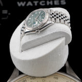 Rolex Datejust 126234 White Gold Fluted Bezel Palm Green