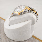 Rolex Datejust 16233 White Diamond Buckley Roman Dial Two Tone 36mm