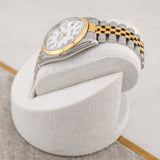 Rolex Datejust 16233 White Diamond Buckley Roman Dial Two Tone 36mm