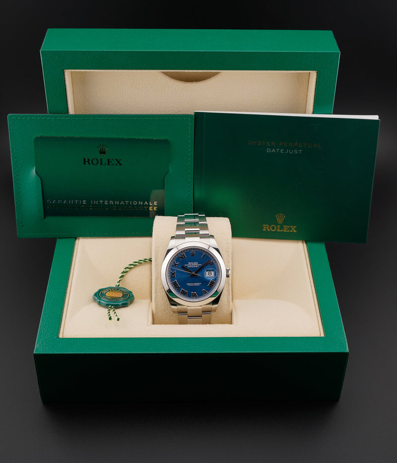Rolex Datejust 41 Blue Roman Azzurro Dial 2022